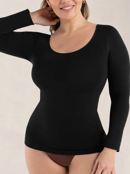 Camiseta Moldeadora de Manga Larga Glow Essentials™ – Comodidad Todo el Día
